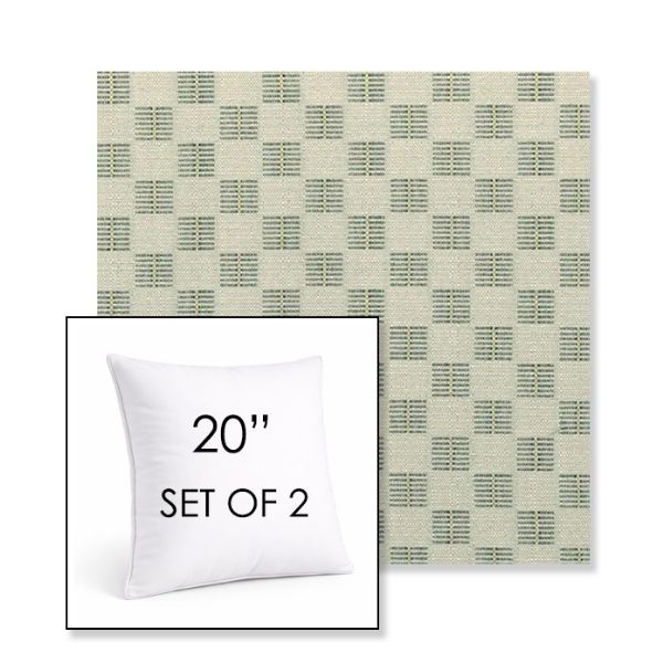 Picture of Mend Juniper | Set of 2 | Sunbrella 20" Square Outdoor Throw Pillows with Premium Inserts