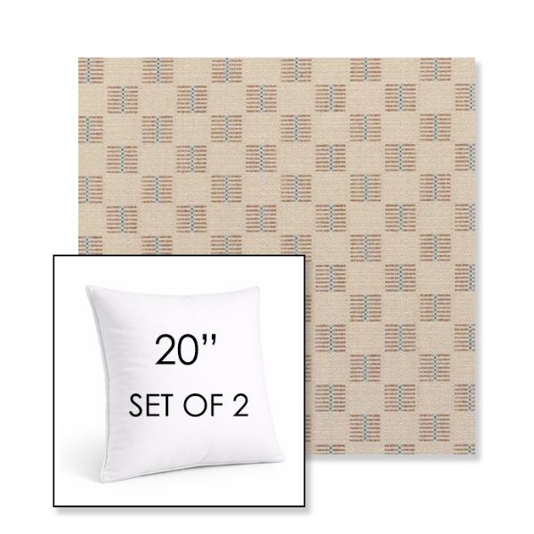 Picture of Mend Terracotta | Set of 2 | Sunbrella 20" Square Outdoor Throw Pillows with Premium Inserts