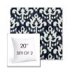 Picture of Patra Indigo | Set of 2 | Sunbrella 20" Square Outdoor Throw Pillows with Premium Inserts