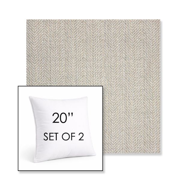Picture of Posh Pebble | Set of 2 | Sunbrella 20" Square Outdoor Throw Pillows with Premium Inserts