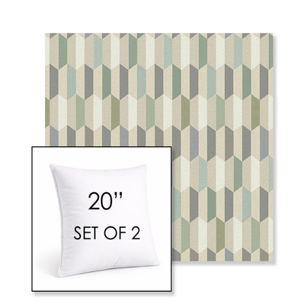 Picture of Precise Spring | Set of 2 | Sunbrella 20" Square Outdoor Throw Pillows with Premium Inserts