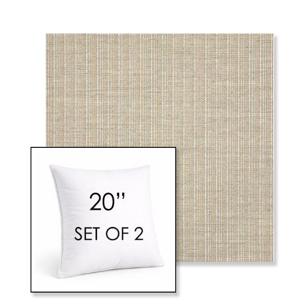 Picture of Proven Dune | Set of 2 | Sunbrella 20" Square Outdoor Throw Pillows with Premium Inserts