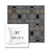 Picture of Rubix Vintage Denim | Set of 2 | Sunbrella 20" Square Outdoor Throw Pillows with Premium Inserts