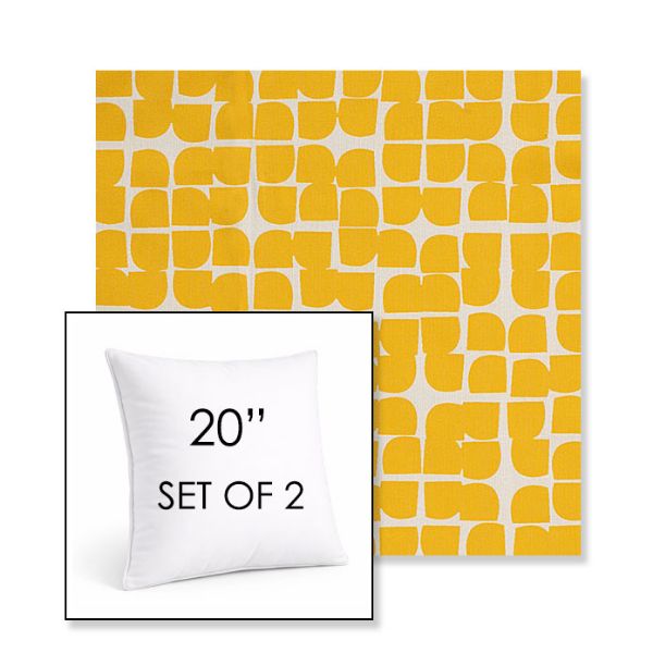 Picture of Toggle Lemon Drop | Set of 2 | Sunbrella 20" Square Outdoor Throw Pillows with Premium Inserts