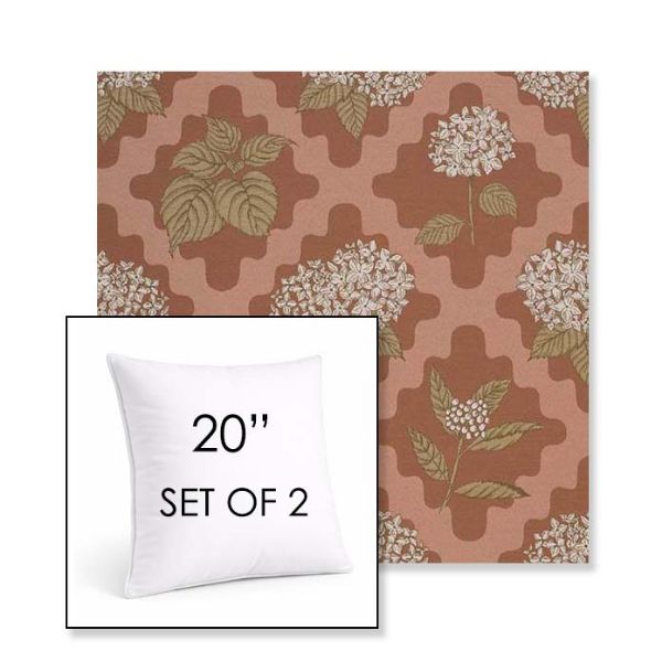 Picture of Trellis Primrose | Set of 2 | Sunbrella 20" Square Outdoor Throw Pillows with Premium Inserts