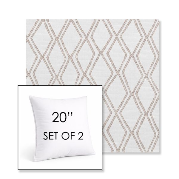 Picture of Voyage Dune | Set of 2 | Sunbrella 20" Square Outdoor Throw Pillows with Premium Inserts