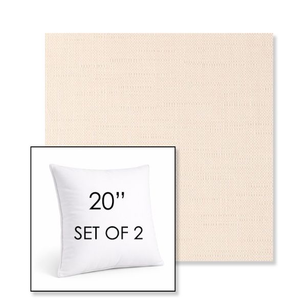 Picture of Willa Cream | Set of 2 | Sunbrella 20" Square Outdoor Throw Pillows with Premium Inserts