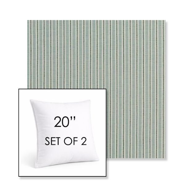 Picture of William Rosemary | Set of 2 | Sunbrella 20" Square Outdoor Throw Pillows with Premium Inserts