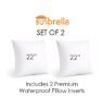 Picture of Agra Pebble | Set of 2 | Sunbrella 22" Square Outdoor Throw Pillows with Premium Inserts