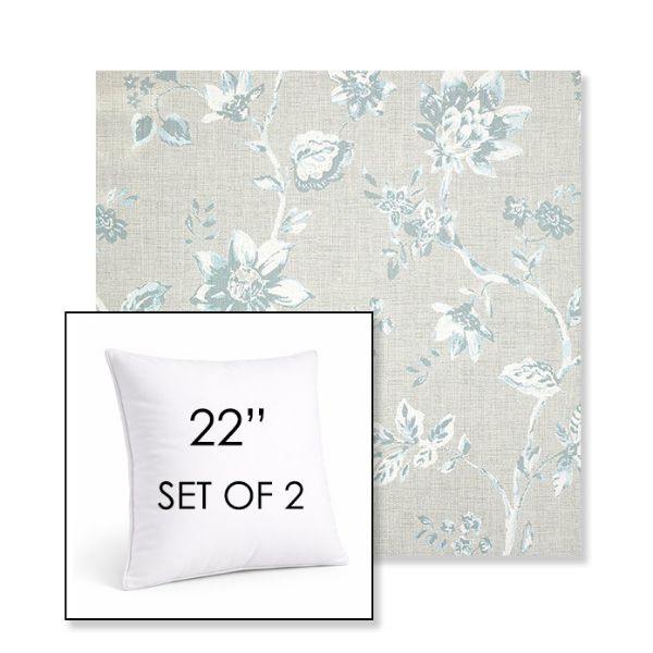 Picture of Ariana Dew | Set of 2 | Sunbrella 22" Square Outdoor Throw Pillows with Premium Inserts