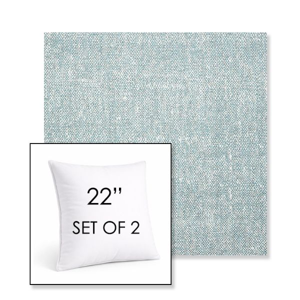Picture of Chartres Opal | Set of 2 | Sunbrella 22" Square Outdoor Throw Pillows with Premium Inserts