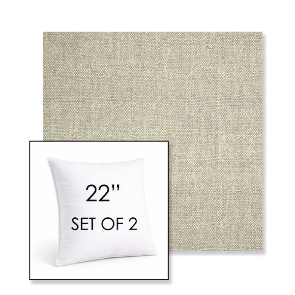 Picture of Chartres Pebble | Set of 2 | Sunbrella 22" Square Outdoor Throw Pillows with Premium Inserts
