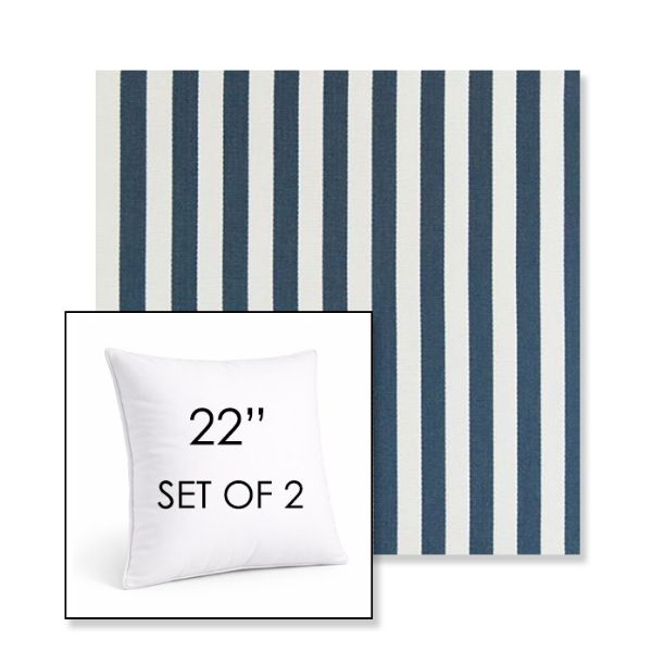 Picture of Costa Capris | Set of 2 | Sunbrella 22" Square Outdoor Throw Pillows with Premium Inserts