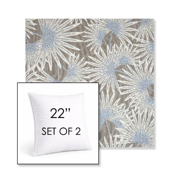 Picture of Etta Vapor | Set of 2 | Sunbrella 22" Square Outdoor Throw Pillows with Premium Inserts