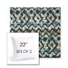 Picture of Inga Green Tea | Set of 2 | Sunbrella 22" Square Outdoor Throw Pillows with Premium Inserts