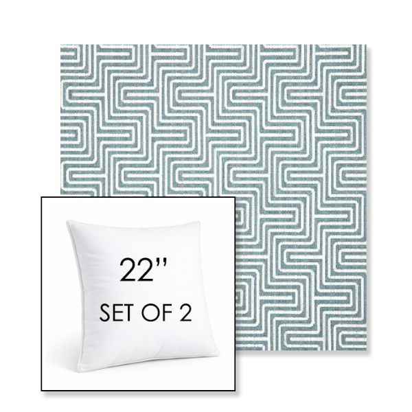 Picture of Key Figure Twilight | Set of 2 | Sunbrella 22" Square Outdoor Throw Pillows with Premium Inserts