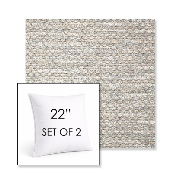 Picture of Litchfield Fog | Set of 2 | Sunbrella 22" Square Outdoor Throw Pillows with Premium Inserts