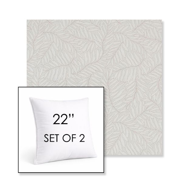 Picture of Lively Parchment | Set of 2 | Sunbrella 22" Square Outdoor Throw Pillows with Premium Inserts