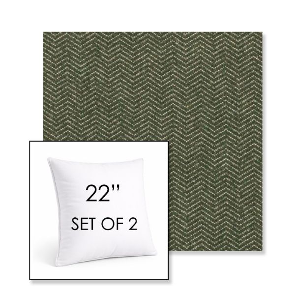 Picture of Odette Fern | Set of 2 | Sunbrella 22" Square Outdoor Throw Pillows with Premium Inserts