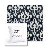 Picture of Patra Indigo | Set of 2 | Sunbrella 22" Square Outdoor Throw Pillows with Premium Inserts