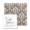 Picture of Patra Mushroom | Set of 2 | Sunbrella 22" Square Outdoor Throw Pillows with Premium Inserts