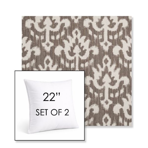 Picture of Patra Mushroom | Set of 2 | Sunbrella 22" Square Outdoor Throw Pillows with Premium Inserts