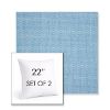 Picture of Pique Sky | Set of 2 | Sunbrella 22" Square Outdoor Throw Pillows with Premium Inserts