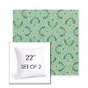Picture of Plume Peacock | Set of 2 | Sunbrella 22" Square Outdoor Throw Pillows with Premium Inserts