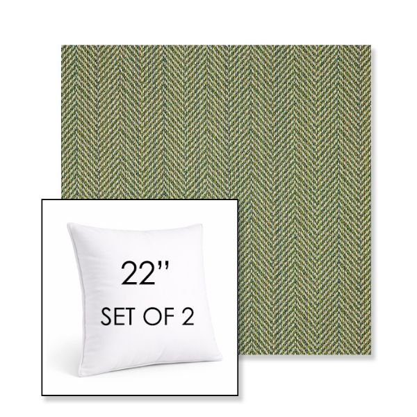 Picture of Posh Shamrock | Set of 2 | Sunbrella 22" Square Outdoor Throw Pillows with Premium Inserts