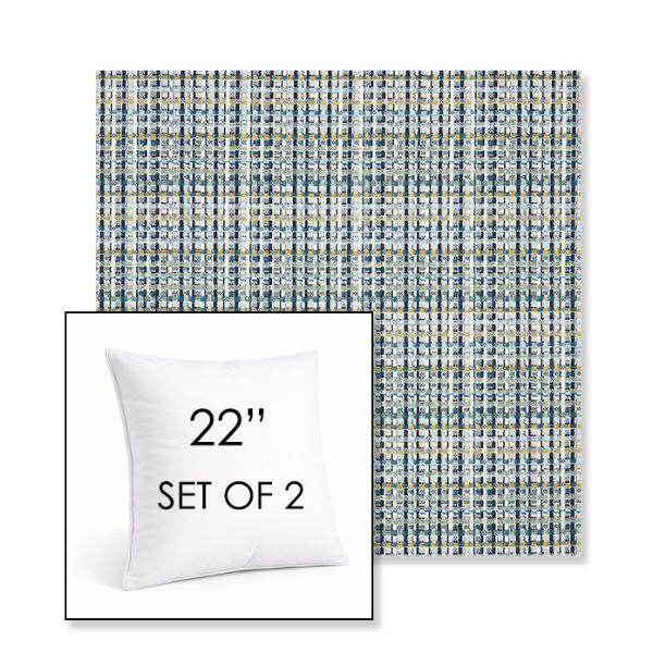 Picture of Principle Lagoon | Set of 2 | Sunbrella 22" Square Outdoor Throw Pillows with Premium Inserts