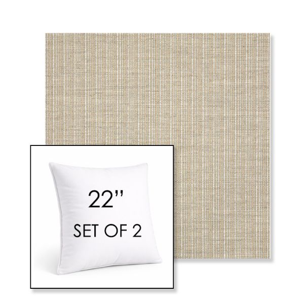 Picture of Proven Dune | Set of 2 | Sunbrella 22" Square Outdoor Throw Pillows with Premium Inserts