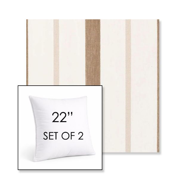 Picture of Revival Sand | Set of 2 | Sunbrella 22" Square Outdoor Throw Pillows with Premium Inserts