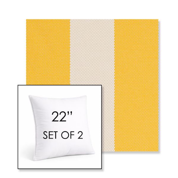 Picture of Rothko Lemonade | Set of 2 | Sunbrella 22" Square Outdoor Throw Pillows with Premium Inserts
