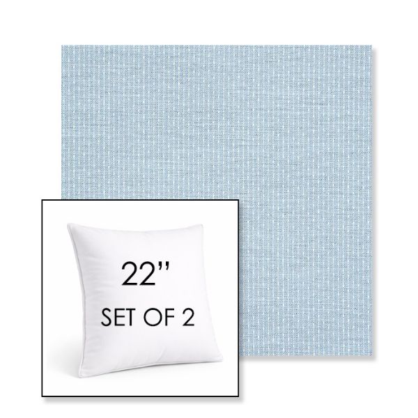 Picture of Solo Ocean | Set of 2 | Sunbrella 22" Square Outdoor Throw Pillows with Premium Inserts
