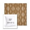 Picture of Spinner Diamond Teak | Set of 2 | Sunbrella 22" Square Outdoor Throw Pillows with Premium Inserts
