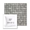Picture of Toggle Greystone | Set of 2 | Sunbrella 22" Square Outdoor Throw Pillows with Premium Inserts