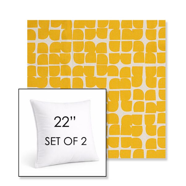 Picture of Toggle Lemon Drop | Set of 2 | Sunbrella 22" Square Outdoor Throw Pillows with Premium Inserts