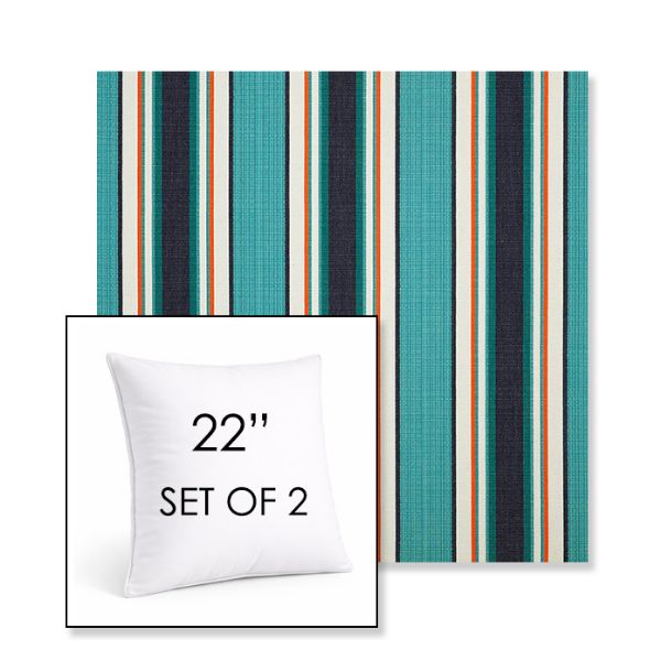 Picture of Token Surfside | Set of 2 | Sunbrella 22" Square Outdoor Throw Pillows with Premium Inserts