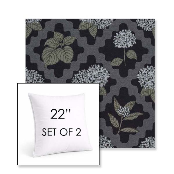 Picture of Trellis Morning Glory | Set of 2 | Sunbrella 22" Square Outdoor Throw Pillows with Premium Inserts