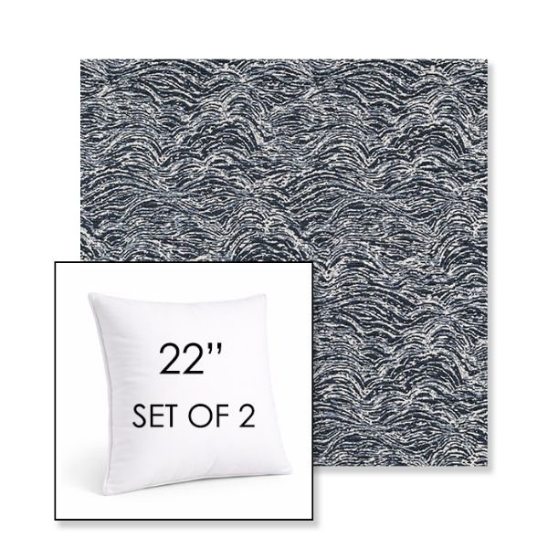 Picture of Undercurrent Tide | Set of 2 | Sunbrella 22" Square Outdoor Throw Pillows with Premium Inserts
