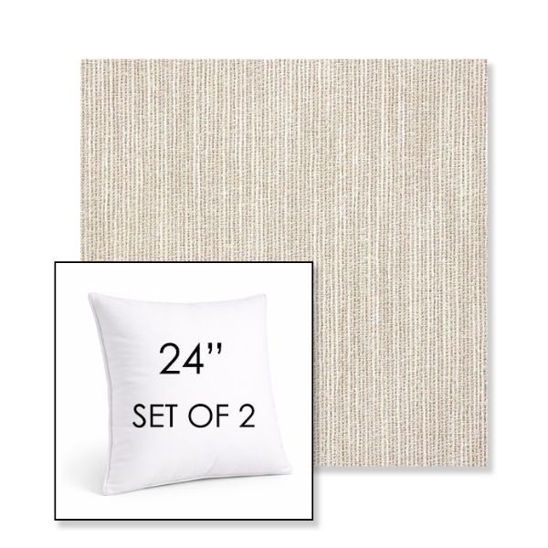 Picture of Adena Sand | Set of 2 | Sunbrella 24" Square Outdoor Throw Pillows with Premium Inserts