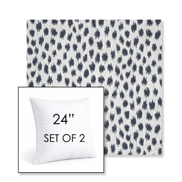 Picture of Agra Indigo | Set of 2 | Sunbrella 24" Square Outdoor Throw Pillows with Premium Inserts