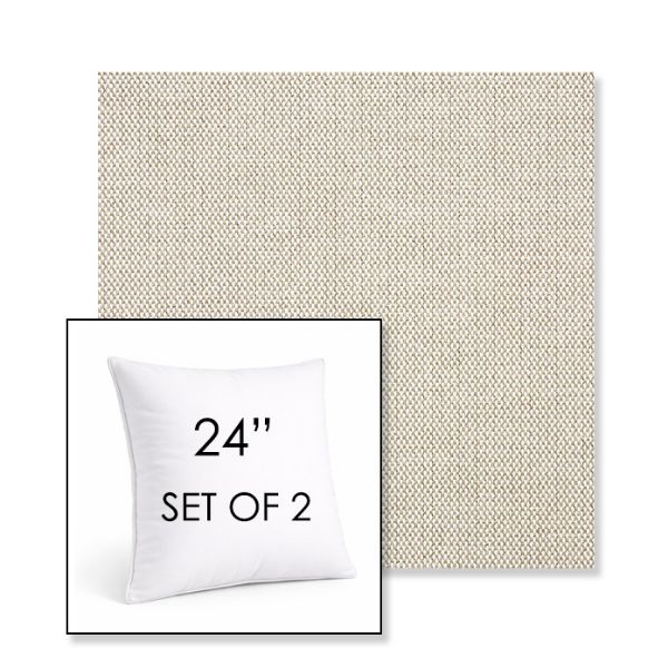 Picture of Blend Linen | Set of 2 | Sunbrella 24" Square Outdoor Throw Pillows with Premium Inserts