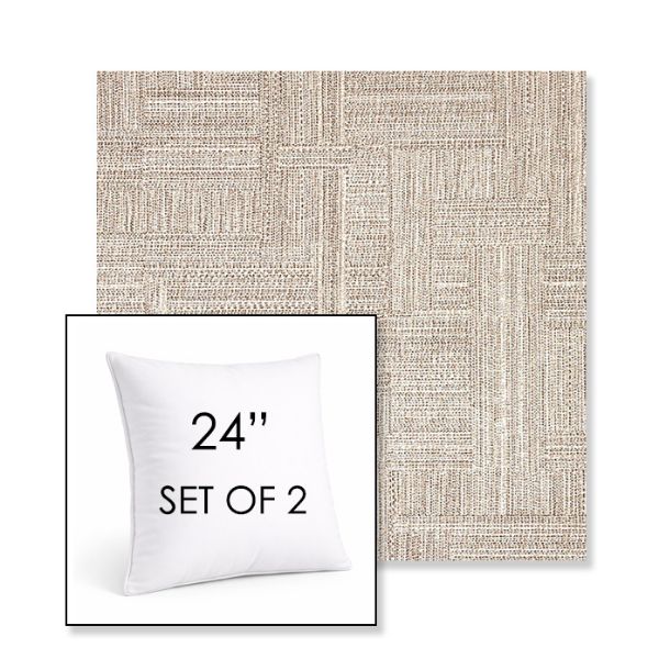Picture of Boro Walnut | Set of 2 | Sunbrella 24" Square Outdoor Throw Pillows with Premium Inserts
