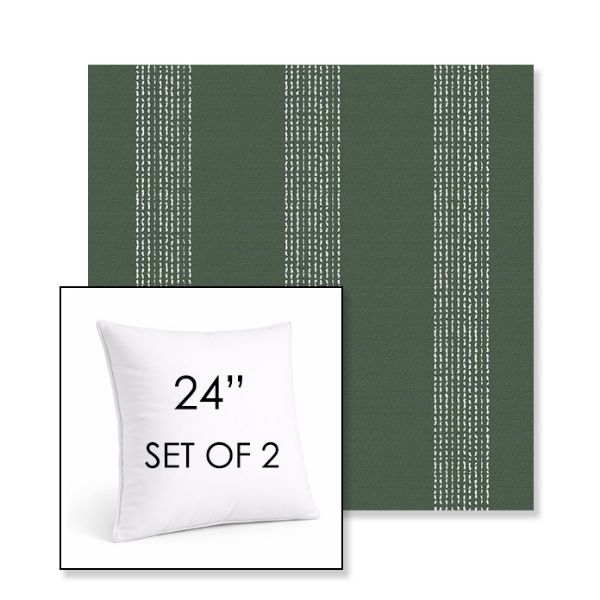 Picture of Caper Moss | Set of 2 | Sunbrella 24" Square Outdoor Throw Pillows with Premium Inserts