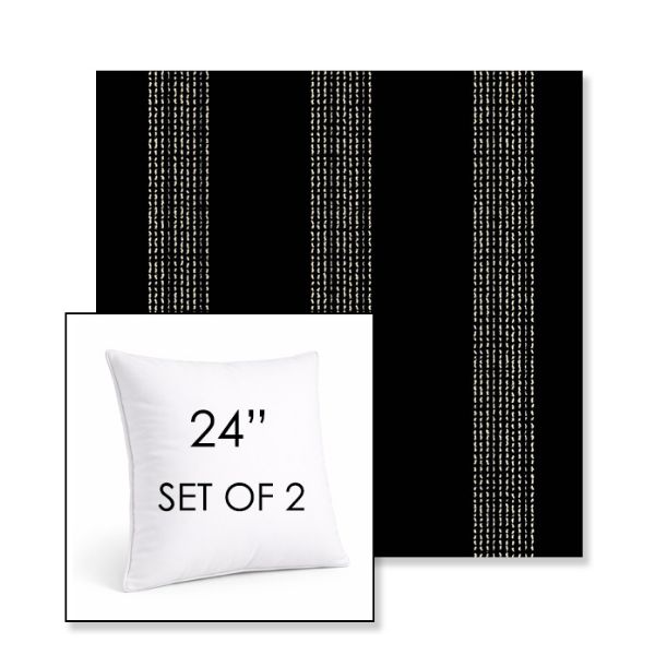 Picture of Caper Onyx | Set of 2 | Sunbrella 24" Square Outdoor Throw Pillows with Premium Inserts