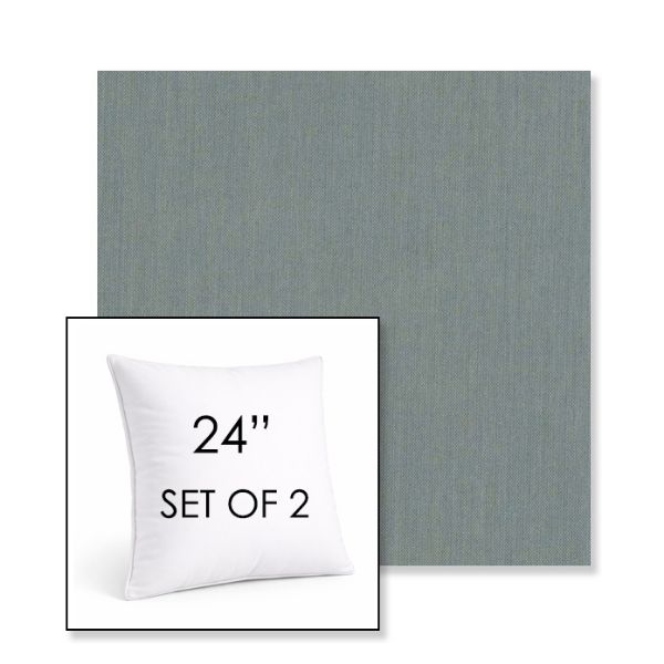 Picture of Cast Seaglass | Set of 2 | Sunbrella 24" Square Outdoor Throw Pillows with Premium Inserts