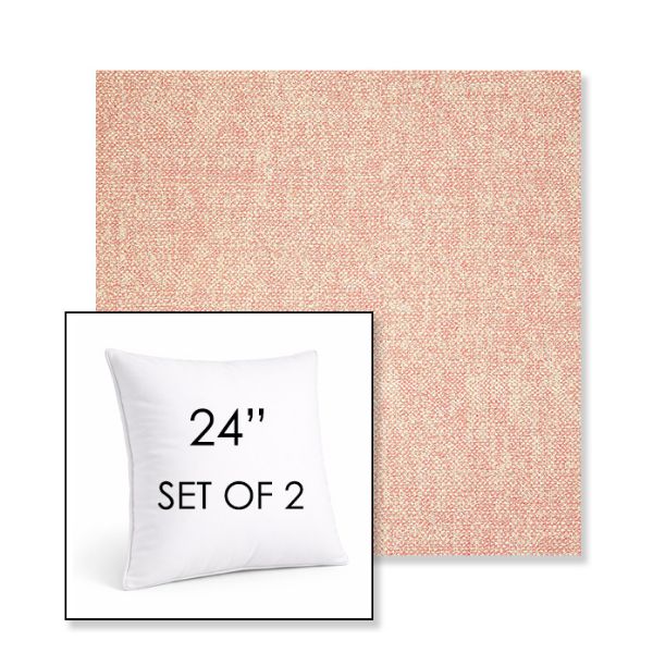 Picture of Chartres Rose | Set of 2 | Sunbrella 24" Square Outdoor Throw Pillows with Premium Inserts
