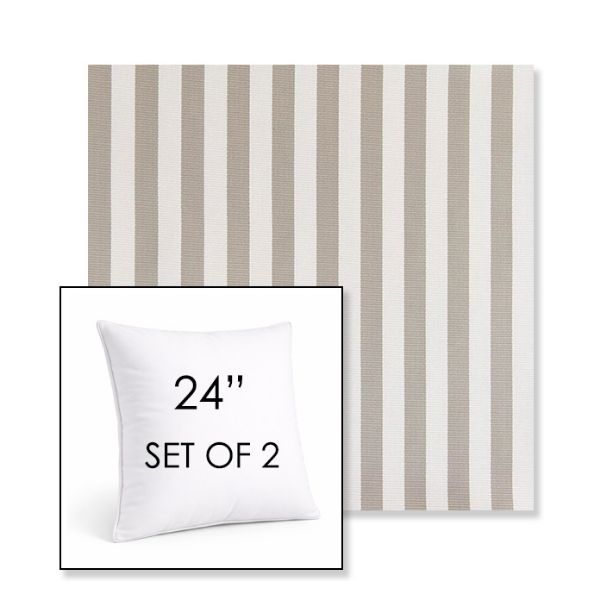Picture of Costa Nickel | Set of 2 | Sunbrella 24" Square Outdoor Throw Pillows with Premium Inserts