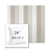Picture of Direction Linen | Set of 2 | Sunbrella 24" Square Outdoor Throw Pillows with Premium Inserts